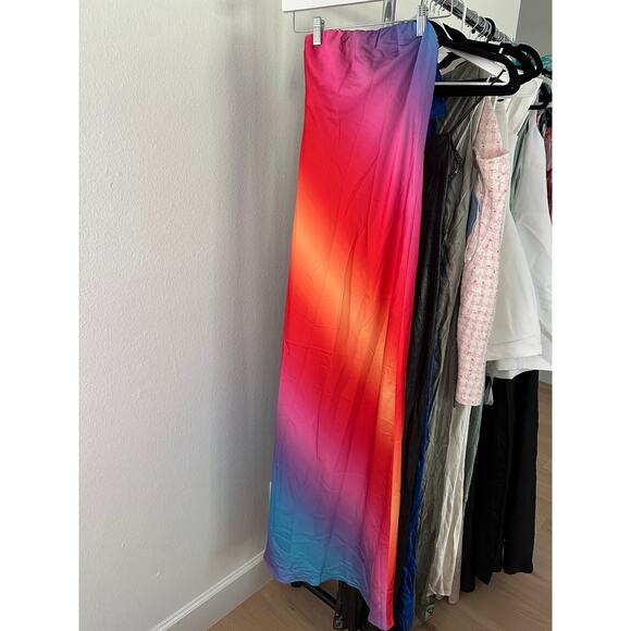 Show Me Your Mumu Taylor Tube Maxi Dress in Sunset Ombre New - Picture 7 of 8